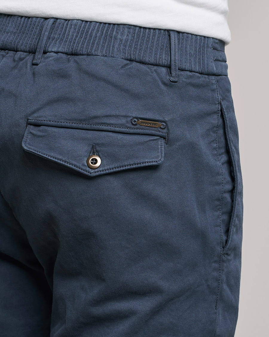 Herre | Bukser | Incotex | Slim Fit Satin Drawstring Joggers Navy