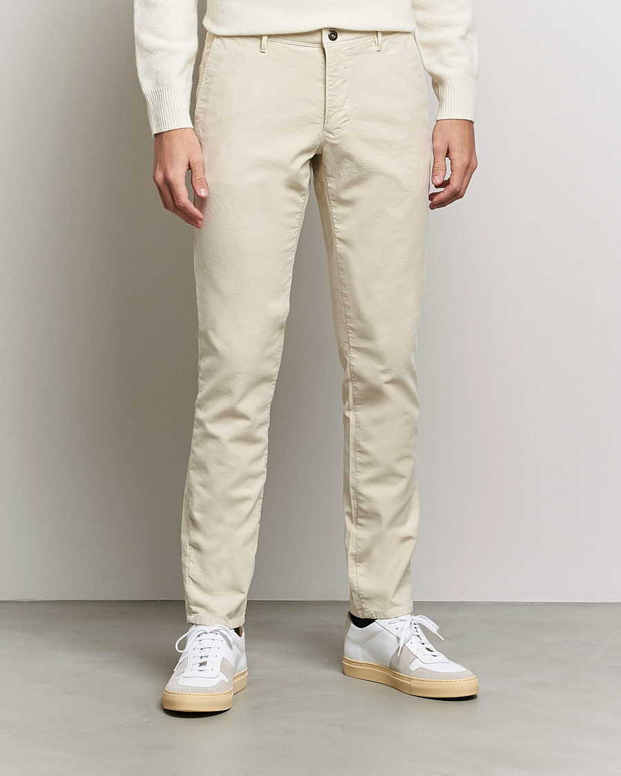 Herre | Bukser | Incotex | Slim Fit Vintage Moleskine Slacks Light Beige