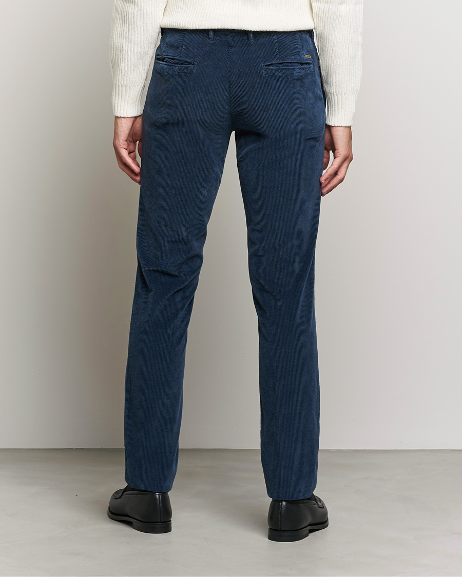 Herre | Bukser | Incotex | Slim Fit Leisure Cord Slacks Dark Blue