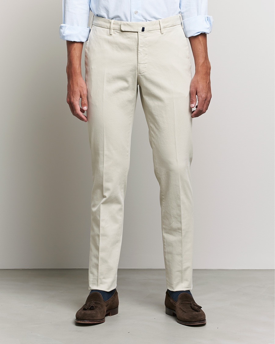 Herre | Bukser | Incotex | Slim Fit Cotton Stretch Chinos Light Beige