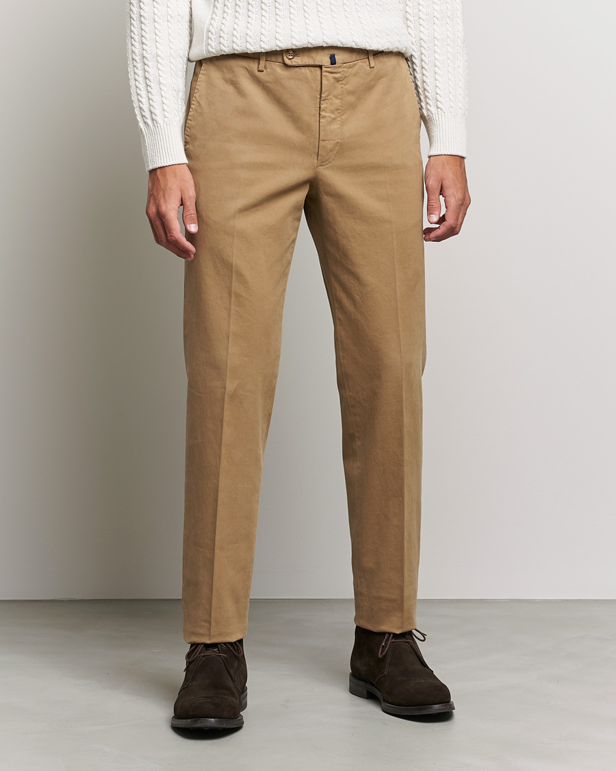 Herre | Bukser | Incotex | Regular Fit Cotton Stretch Chinos Beige