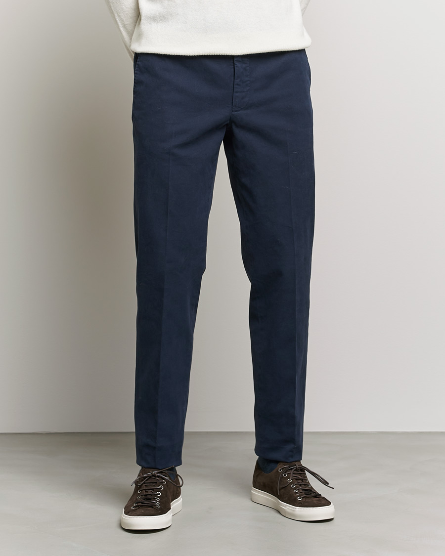 Herre | | Incotex | Regular Fit Cotton Stretch Chinos Navy