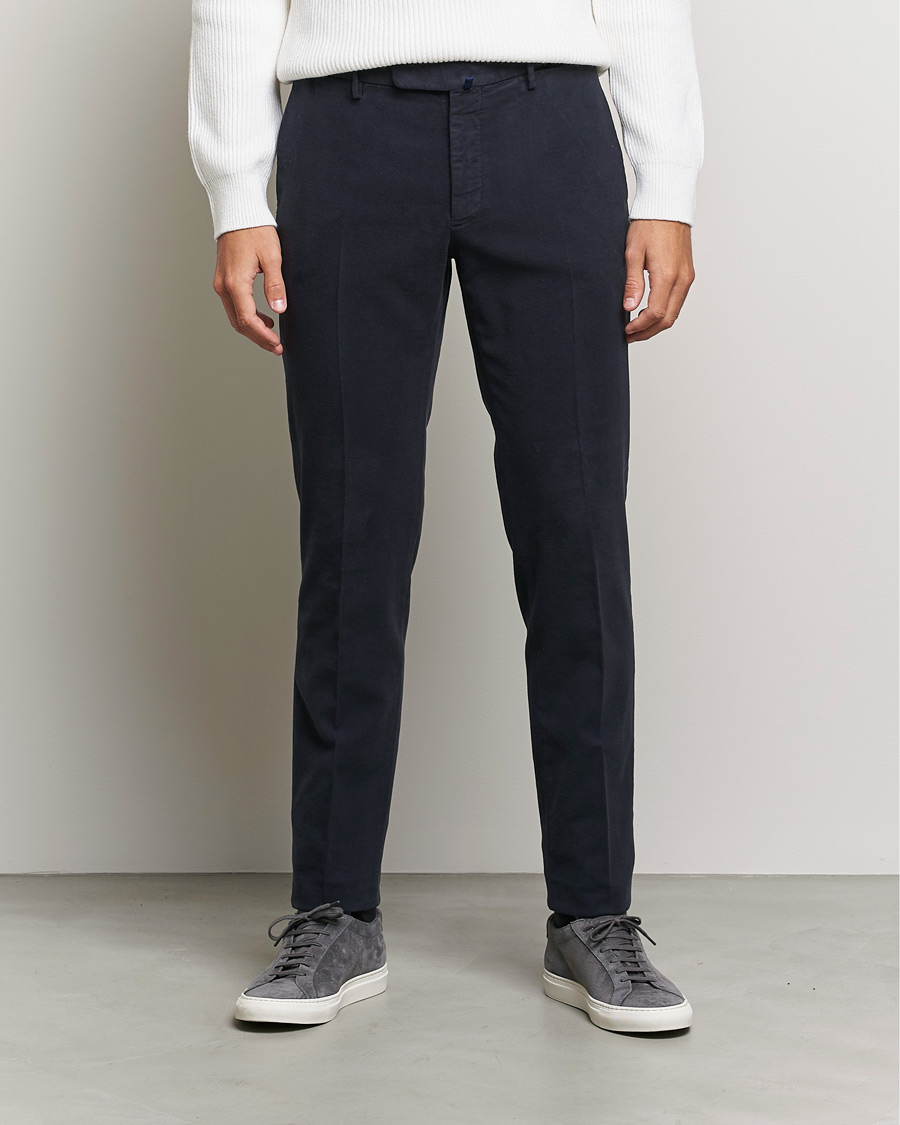 Herre | Bukser | Incotex | Slim Fit Luxury Moleskine Trousers Navy