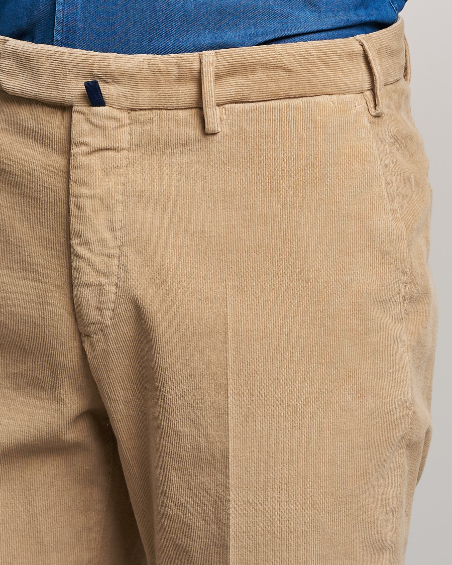 Herre | Bukser | Incotex | Slim Fit Soft Corduroy Trousers Beige
