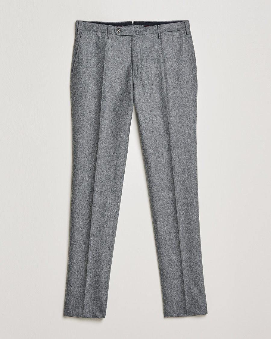 Herre | Bukser | Incotex | Slim Fit Carded Flannel Trousers Grey Melange