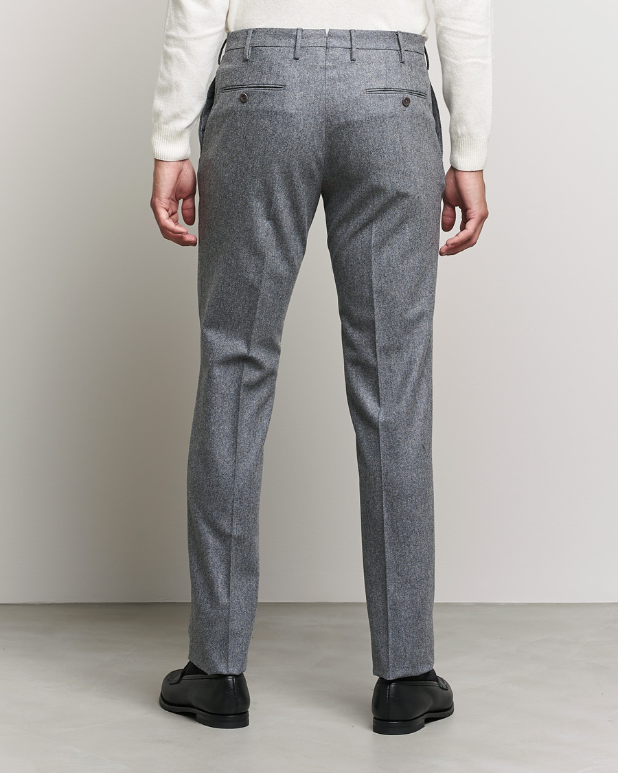 Herre | Bukser | Incotex | Slim Fit Carded Flannel Trousers Grey Melange