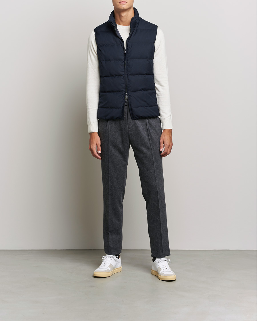 Herre | Jakker | Slowear | Tekno Sartorial Wool Down Vest Navy