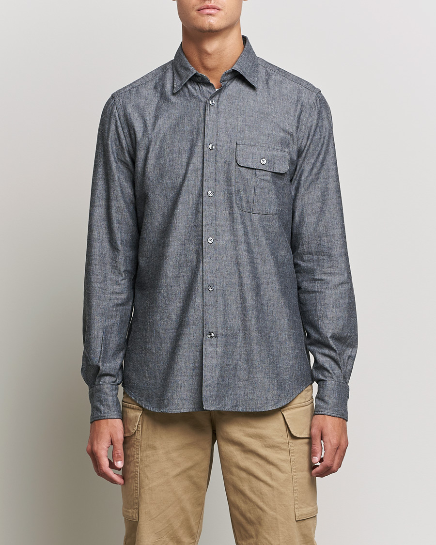 Herre | Skjorter | Slowear | Chambray Work Shirt Grey
