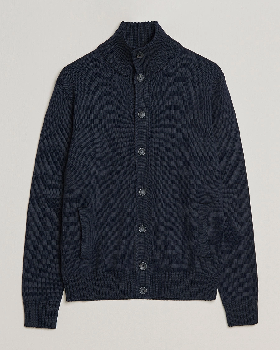 Herre | | Zanone | Virgin Merino Wool Chioto Cardigan Navy