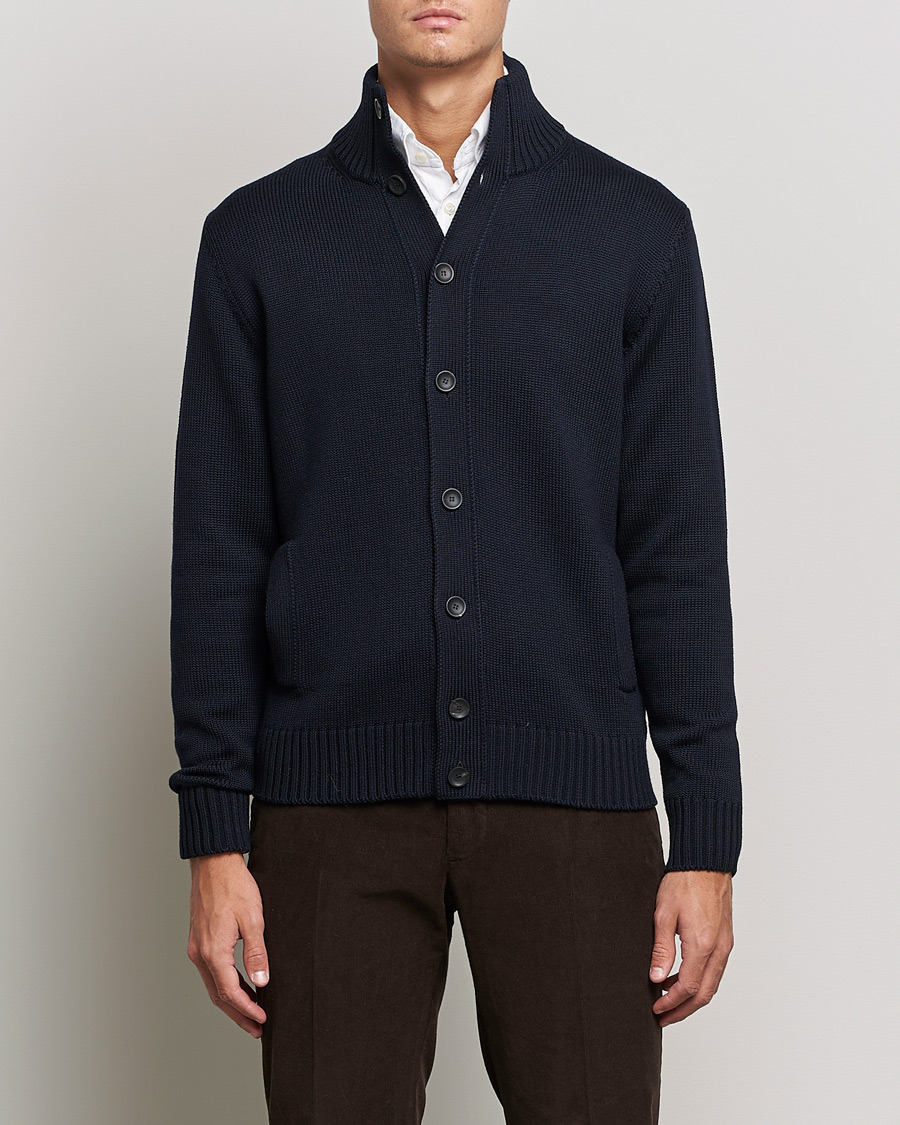 Herre | | Zanone | Virgin Merino Wool Chioto Cardigan Navy