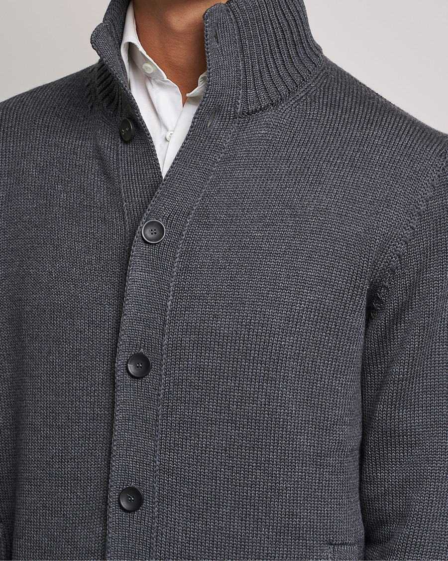 Herre | Gensere | Zanone | Virgin Merino Wool Chioto Cardigan Grey Melange