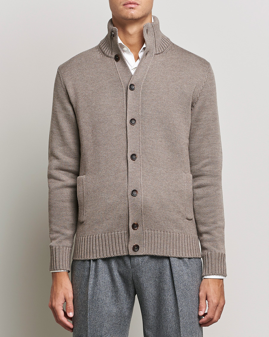Herre | Gensere | Zanone | Virgin Merino Wool Chioto Cardigan Taupe