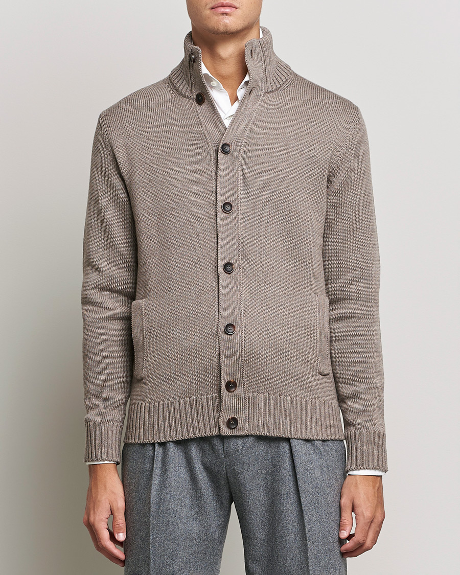 Herre | Zanone | Zanone | Virgin Merino Wool Chioto Cardigan Taupe