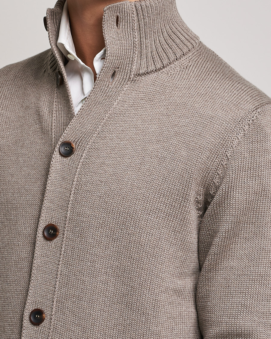 Herre | Gensere | Zanone | Virgin Merino Wool Chioto Cardigan Taupe