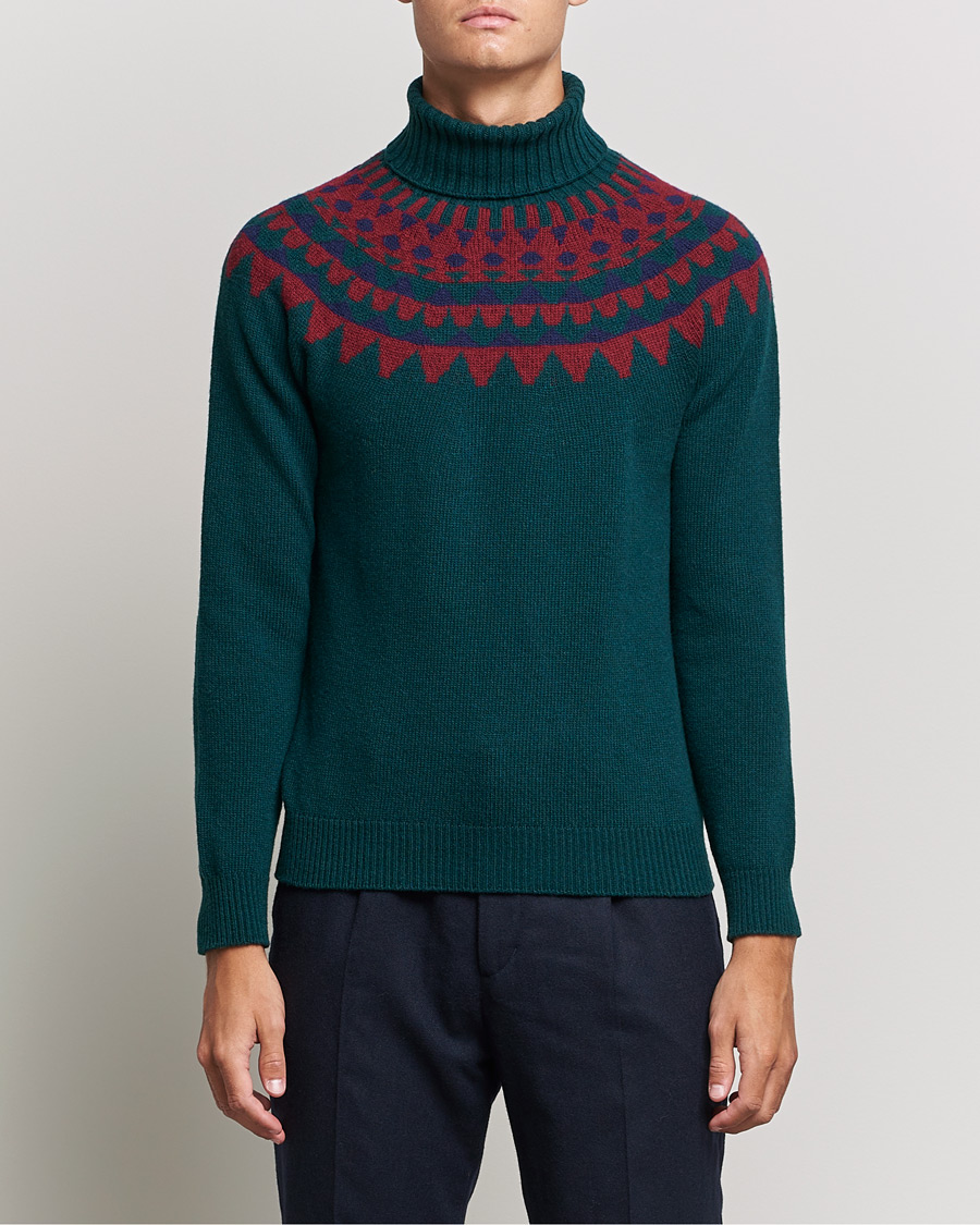Herre |  | Zanone | Fairisle Jacquard Rollneck Green