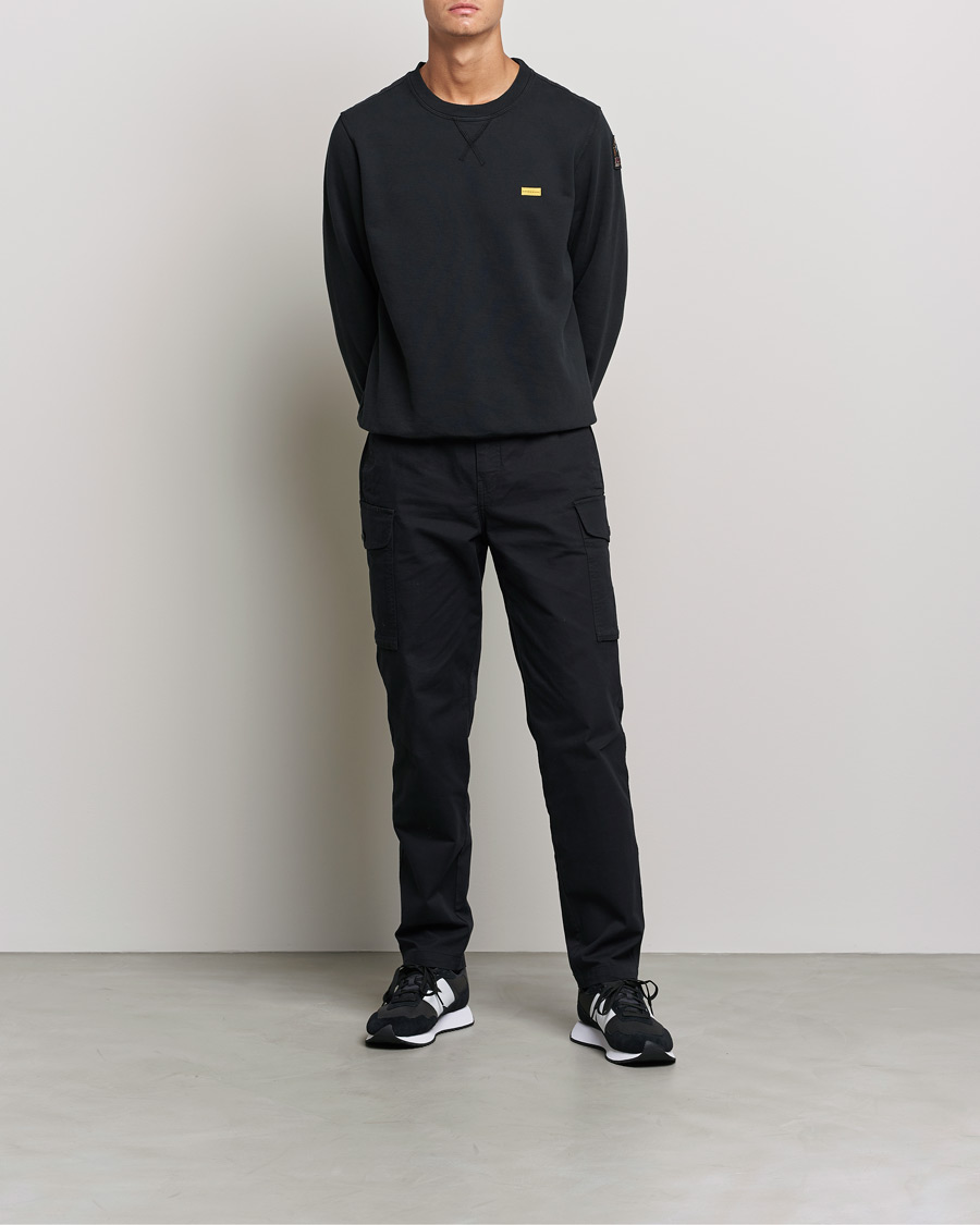 Herre | Parajumpers | Parajumpers | Basic Cotton Fleece Sweatshirt Black