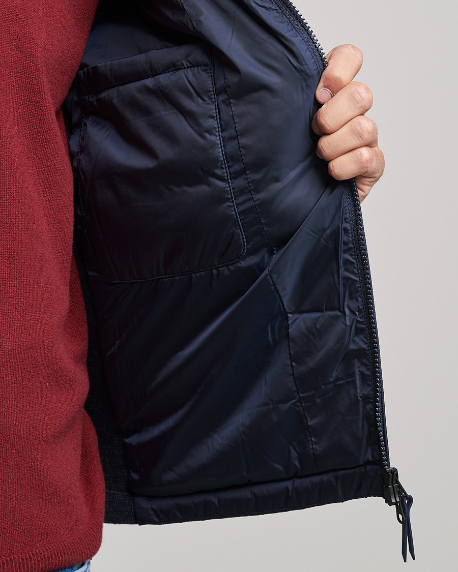 Herre | Jakker | GANT | Mixed Media Light Padded Gilet Evening Blue