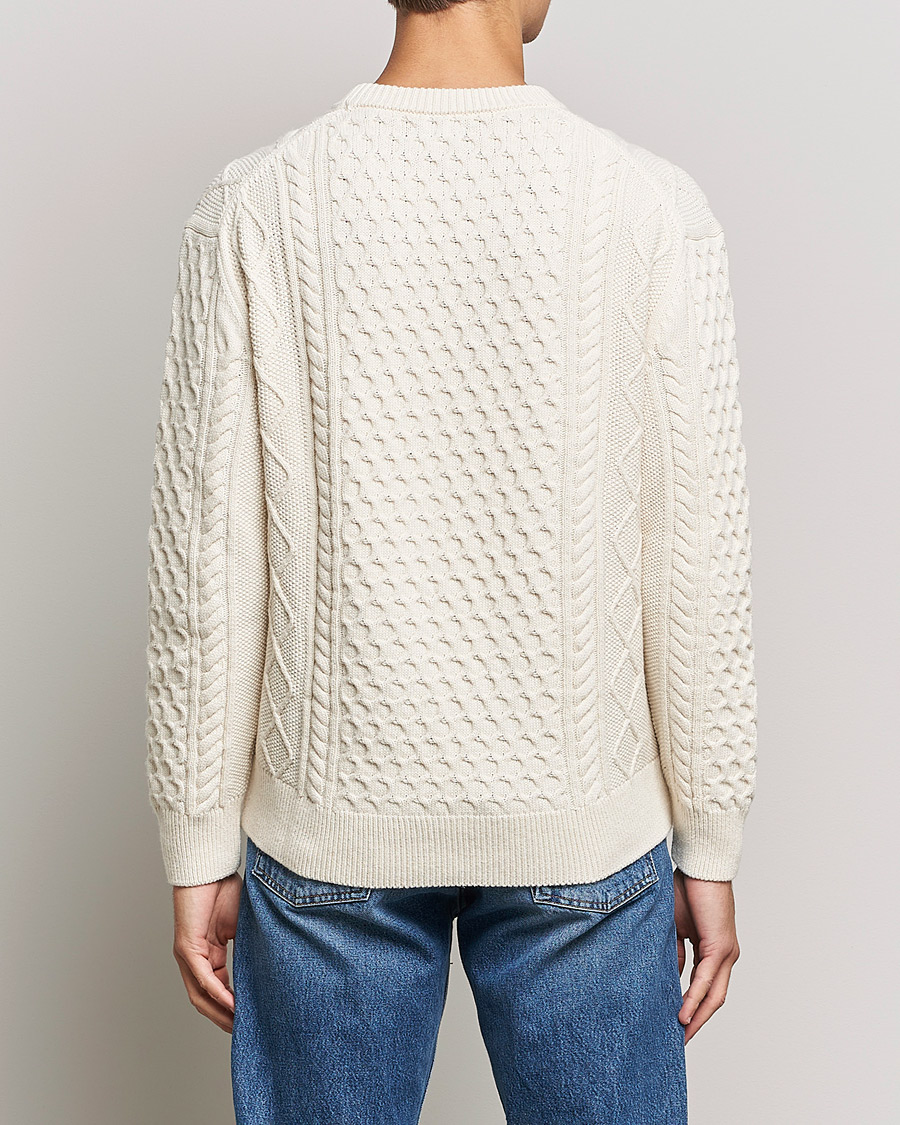 Herre | Gensere | GANT | Aran Structured Knitted Sweater Cream