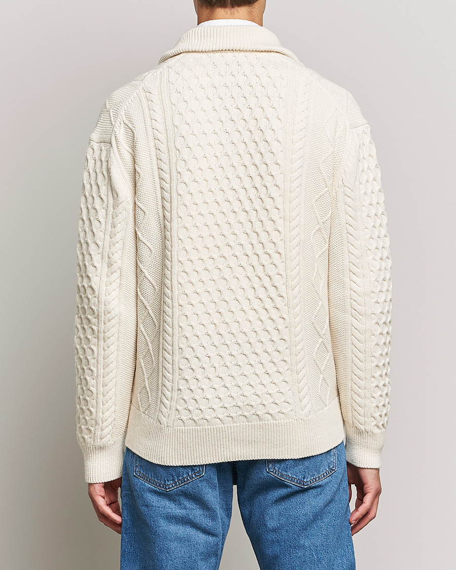Herre | Gensere | Gant | Aran Structured Full Zip Cream