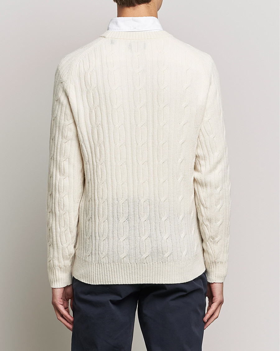 Herre | Gensere | GANT | Lambswool Cable Crew Neck Pullover Cream