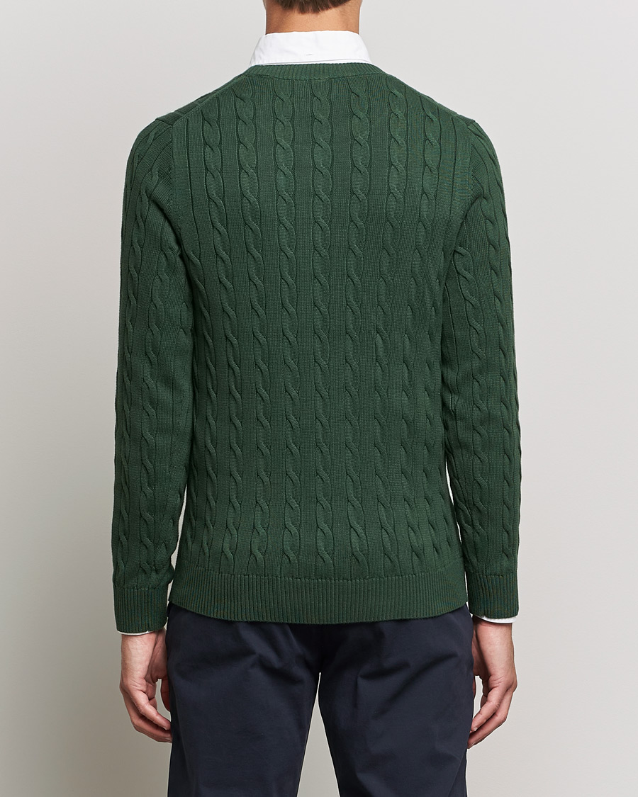 Herre | Gensere | GANT | Cotton Cable Crew Neck Pullover Storm Green