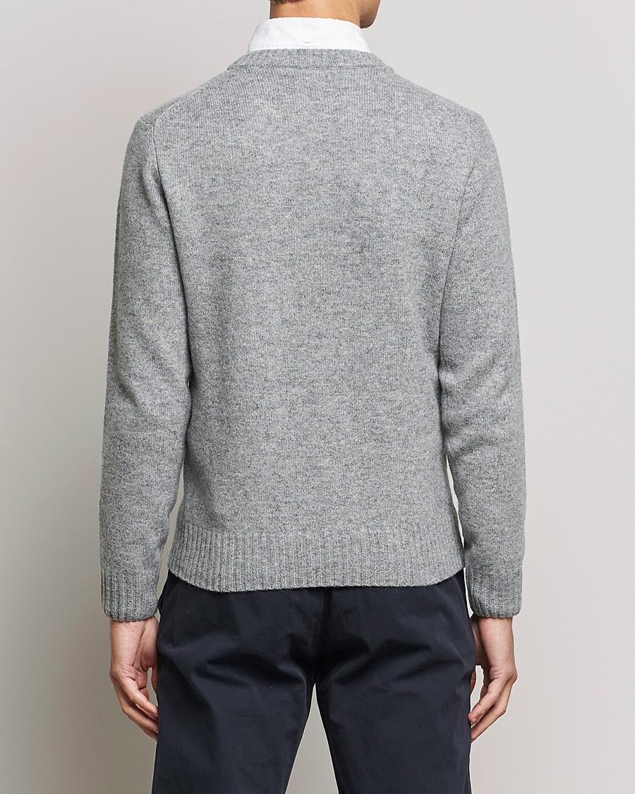 Herre | Gensere | GANT | Brushed Wool Crew Neck Sweater Grey Melange