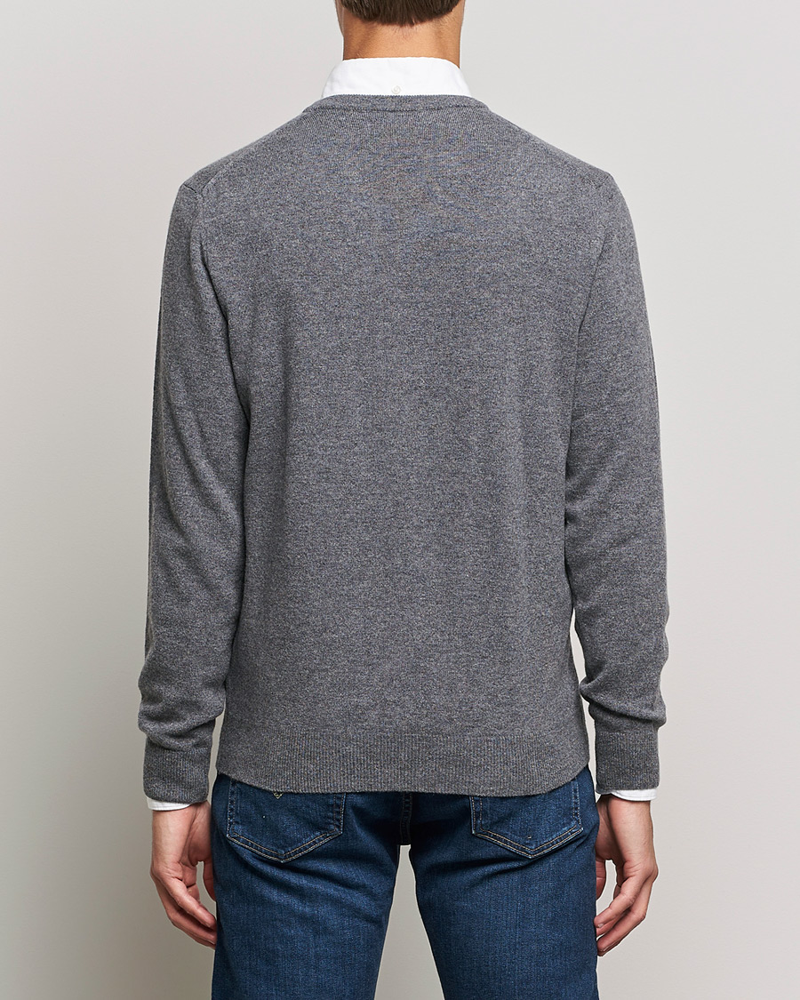 Herre | Gensere | GANT | Lambswool V-Neck Pullover Dark Grey Melange