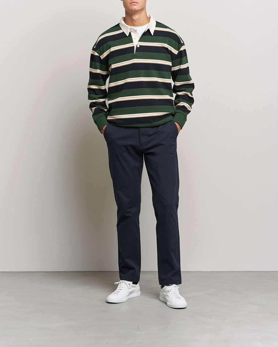Herre | Preppy Authentic | GANT | Archive Striped Heavy Rugger Storm Green