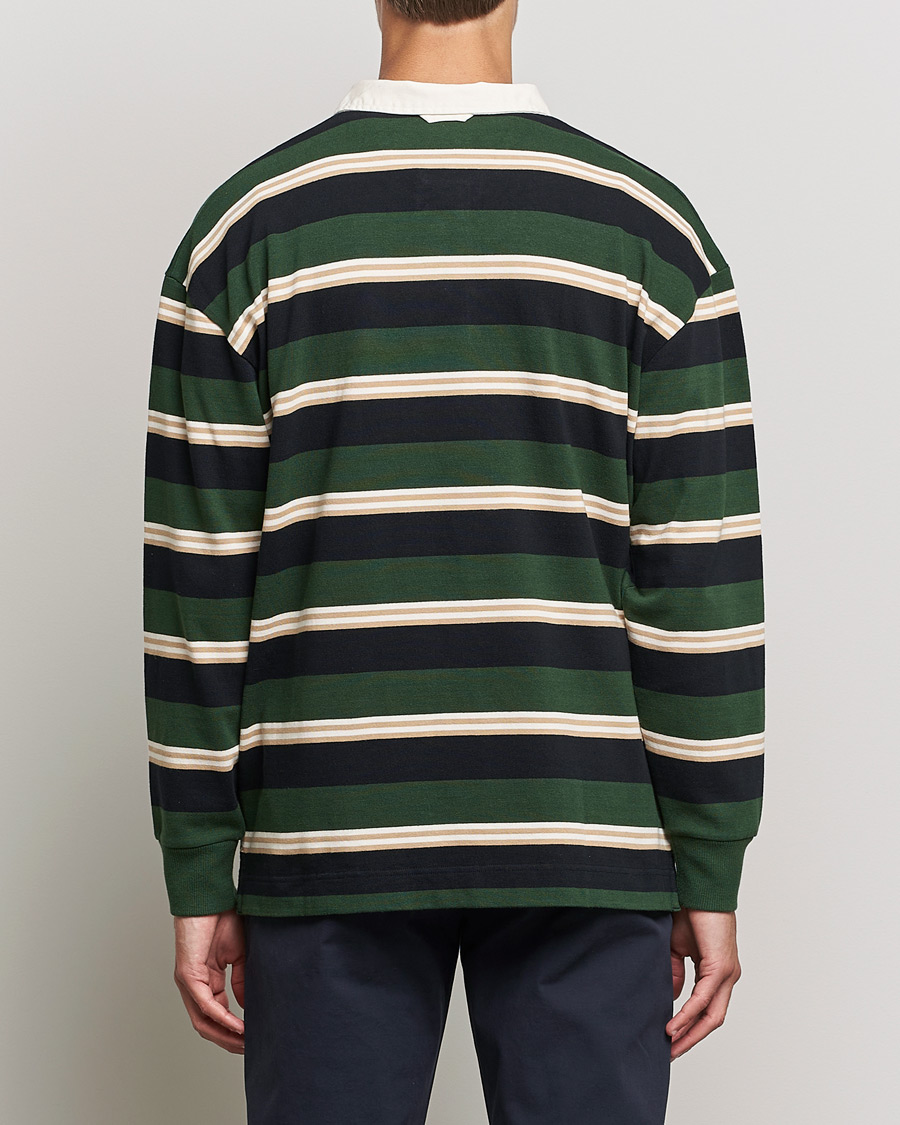 Herre | Gensere | GANT | Archive Striped Heavy Rugger Storm Green
