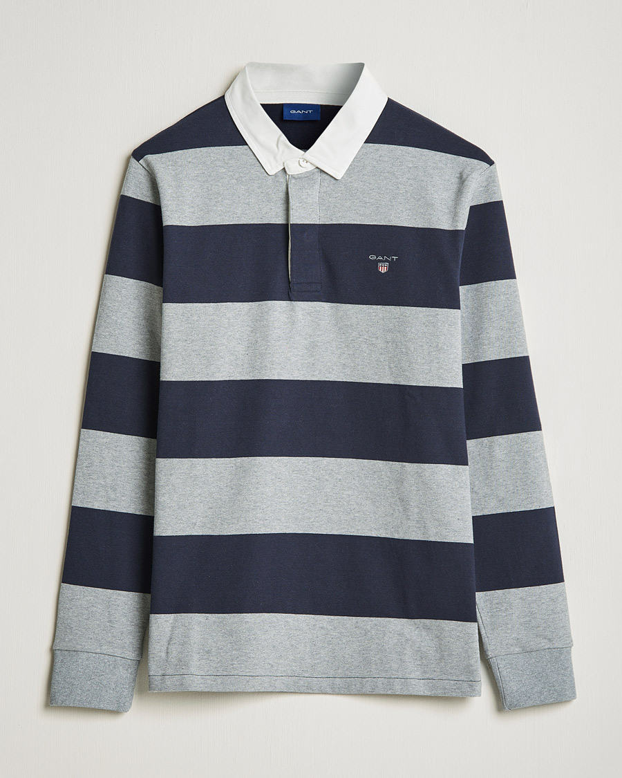 Herre | Gensere | GANT | Barstriped Heavy Rugger Grey Melange