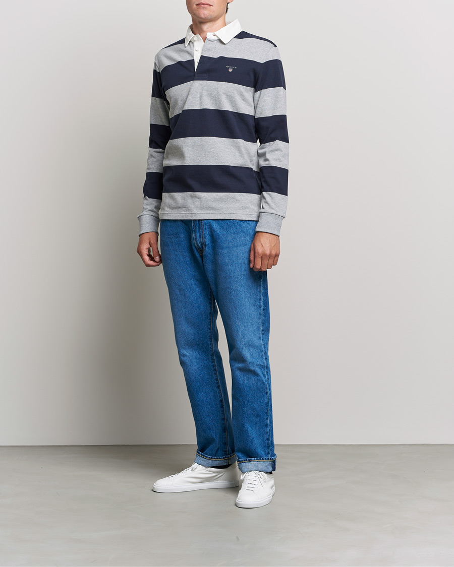 Herre | Gensere | GANT | Barstriped Heavy Rugger Grey Melange