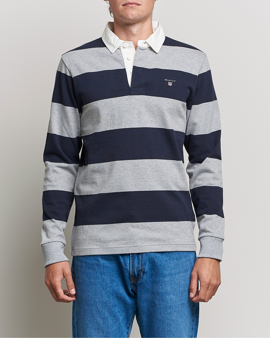 Herre | Gensere | GANT | Barstriped Heavy Rugger Grey Melange