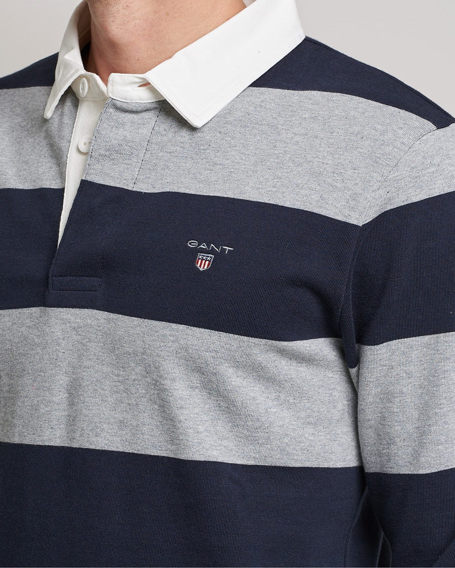 Herre | Gensere | GANT | Barstriped Heavy Rugger Grey Melange