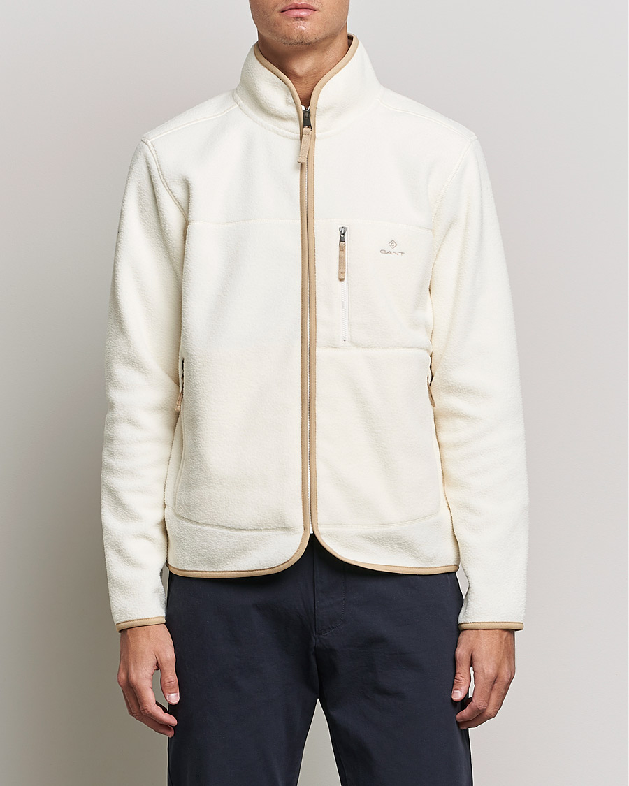 Herre |  | GANT | Sherpa Fleece Full Zip Cream