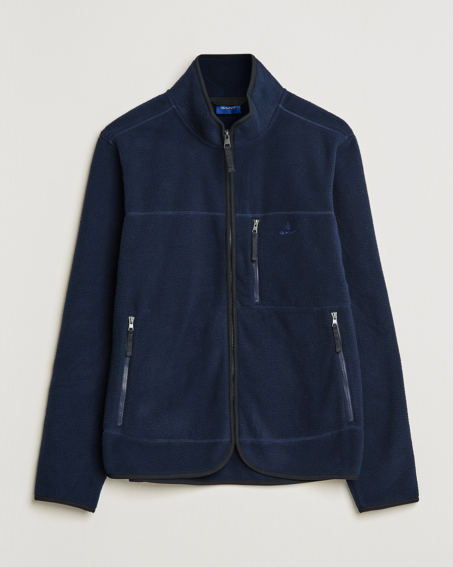 Herre | Gensere | GANT | Sherpa Fleece Full Zip Evening Blue
