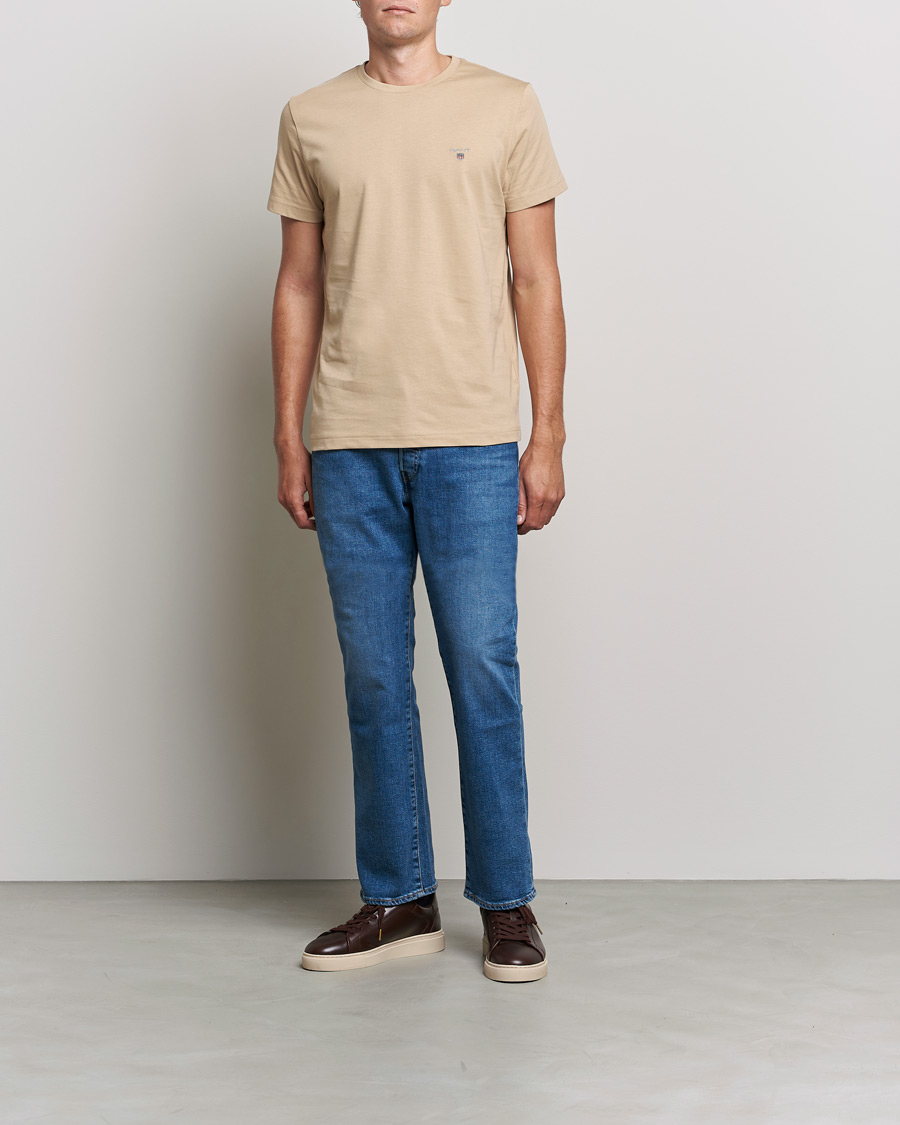 Herre | T-Shirts | GANT | The Original T-shirt Hazelwood Beige
