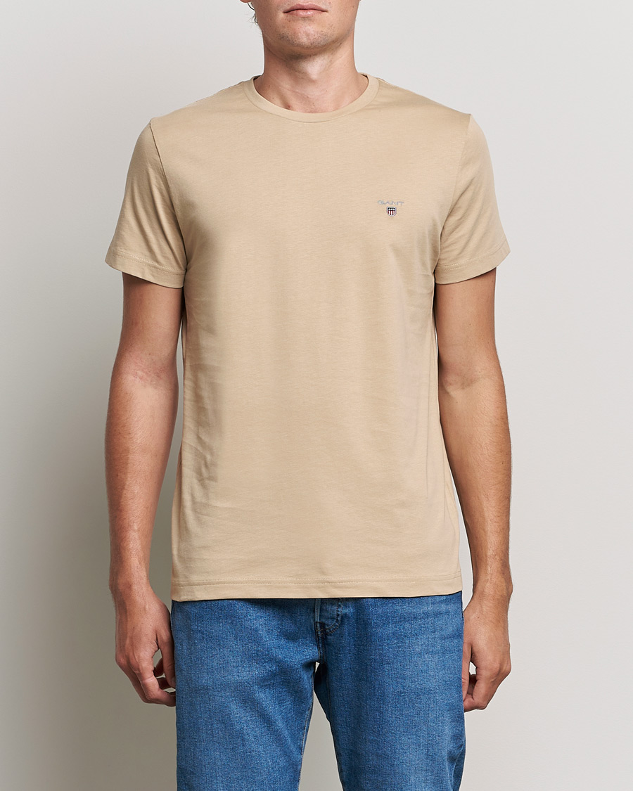 Herre | T-Shirts | GANT | The Original T-shirt Hazelwood Beige