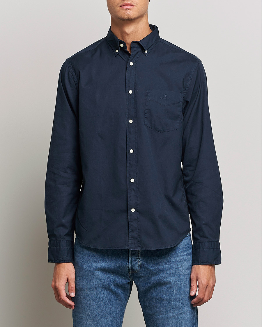 Herre | Oxfordskjorter | GANT | Regular Fit Garment Dyed Oxford Shirt Evening Blue