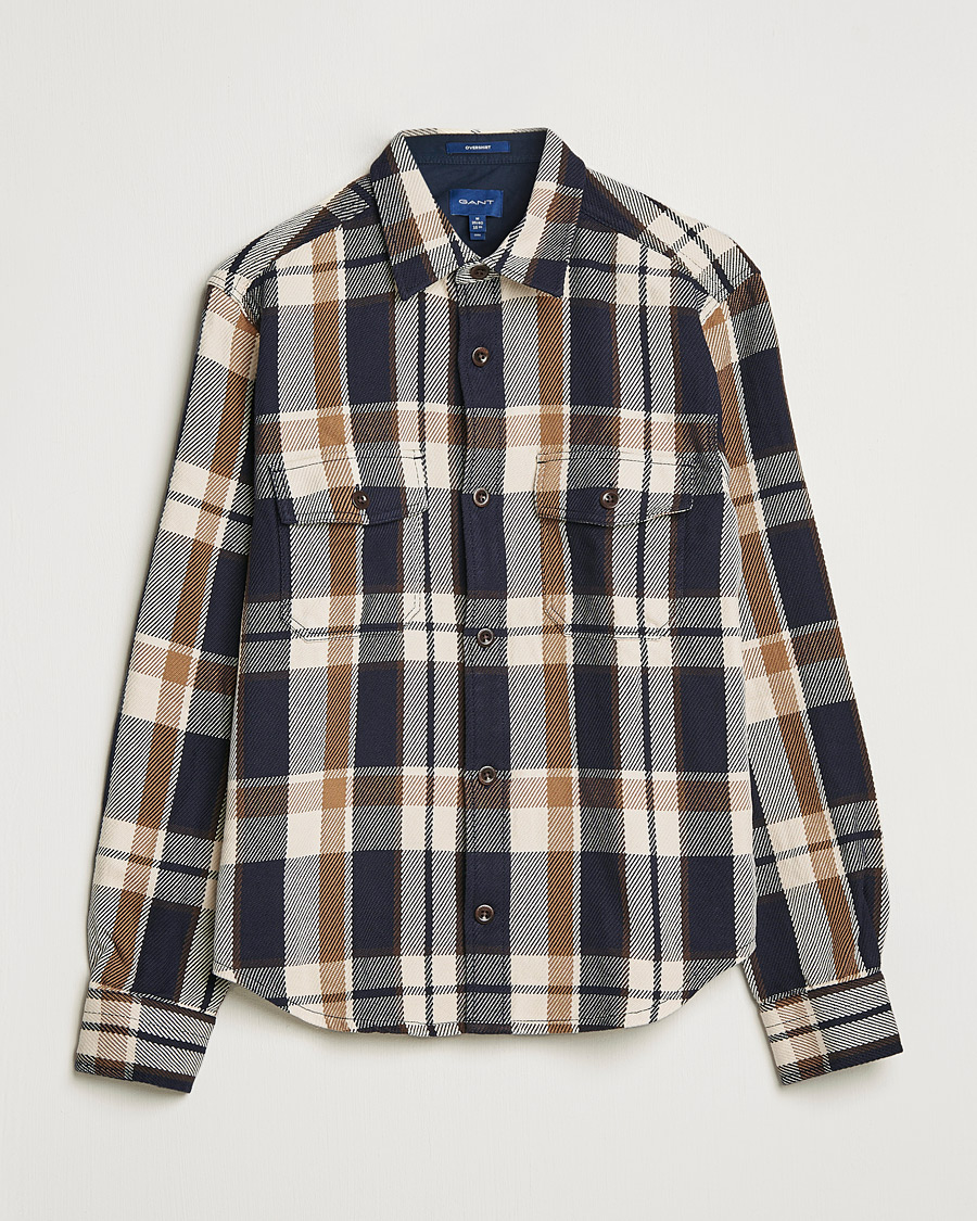 Herre | Skjorter | GANT | Checked Overshirt Vintage Cream