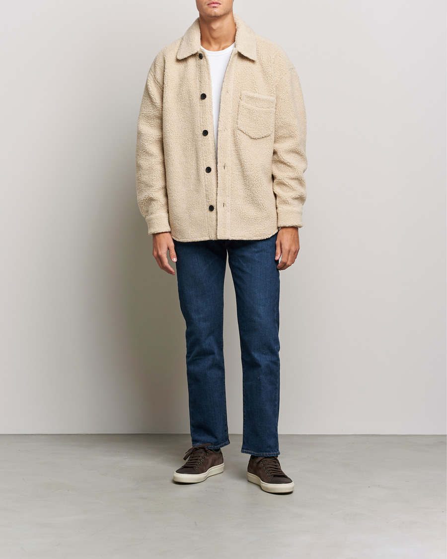 Herre | Skjorter | GANT | Sherpa Fleece Overshirt Putty