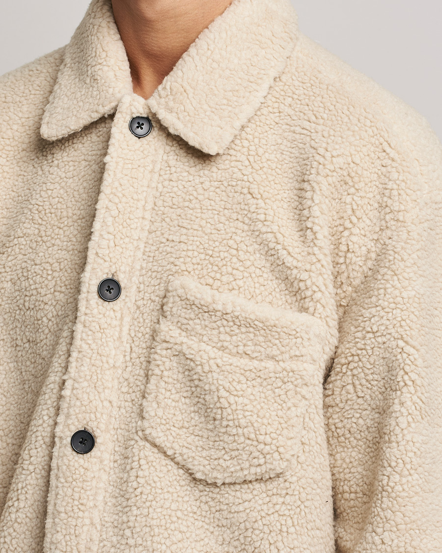 Herre | Skjorter | GANT | Sherpa Fleece Overshirt Putty