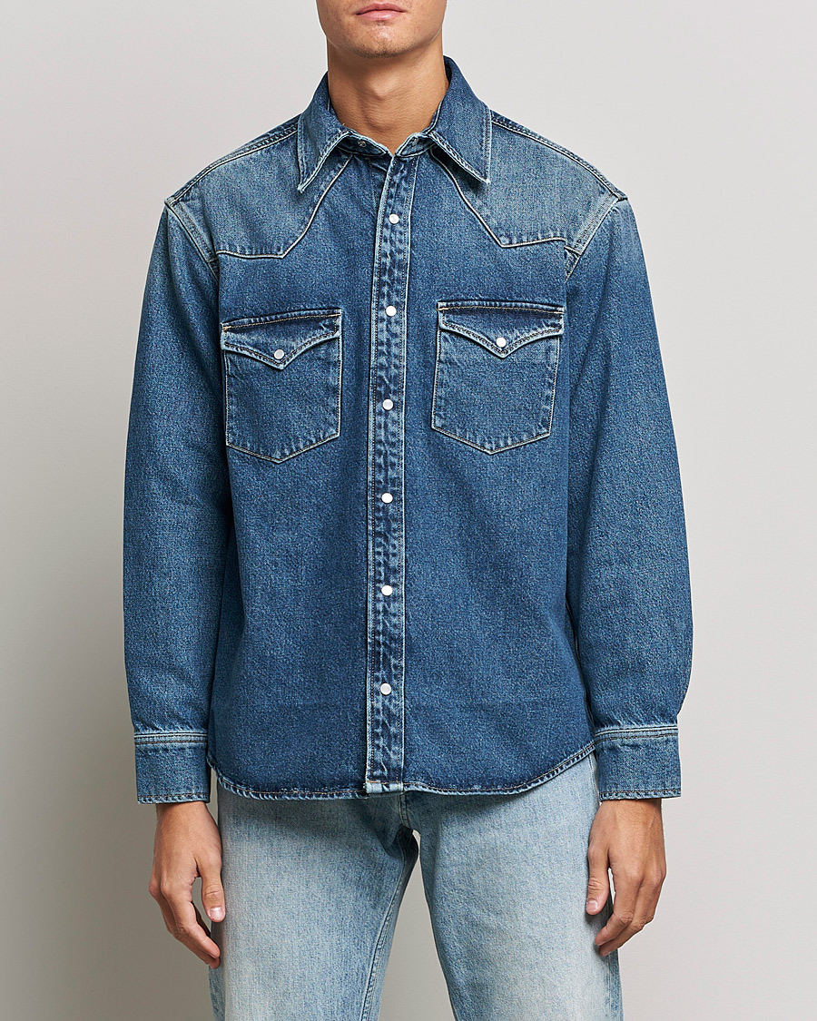 Herre |  | GANT | Western Denim Shirt Vintageg Blue