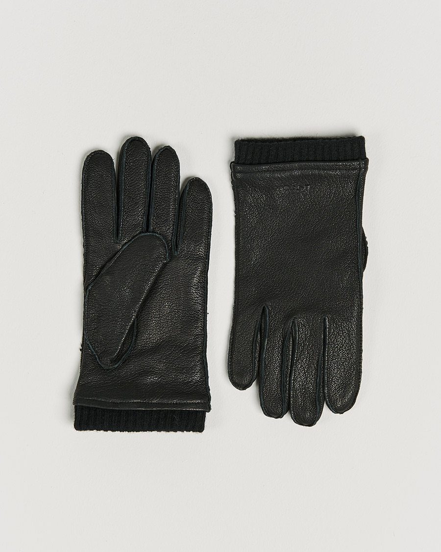 Herre | GANT Leather Gloves Black | Gant | Leather Gloves Black
