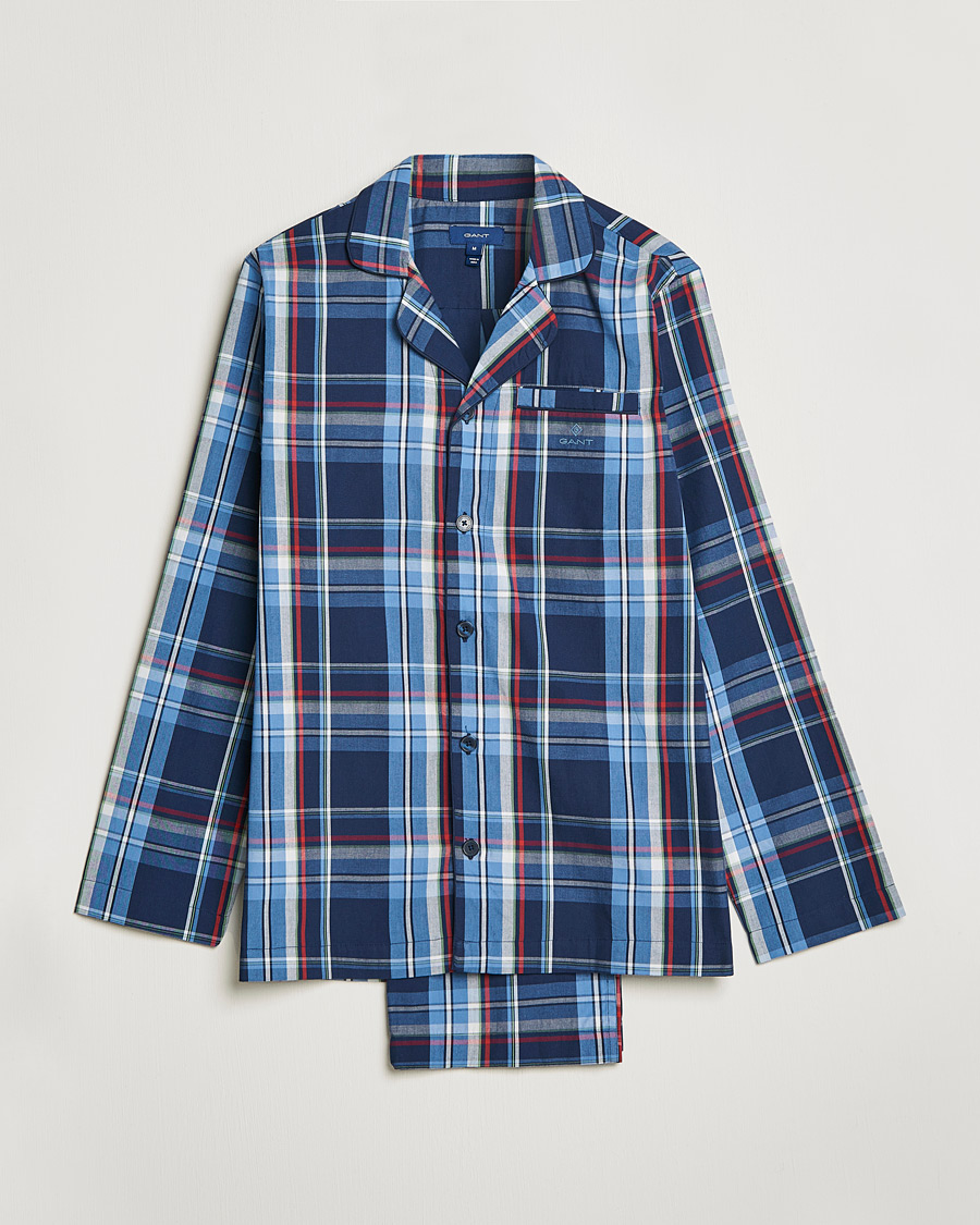 Herre | Pyjamaser og badekåper | GANT | Checked Pyjamas Set Classic Blue