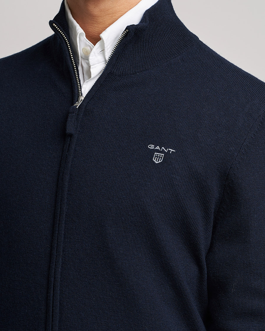 Herre | Gensere | GANT | Lambswool Full Zip Marine