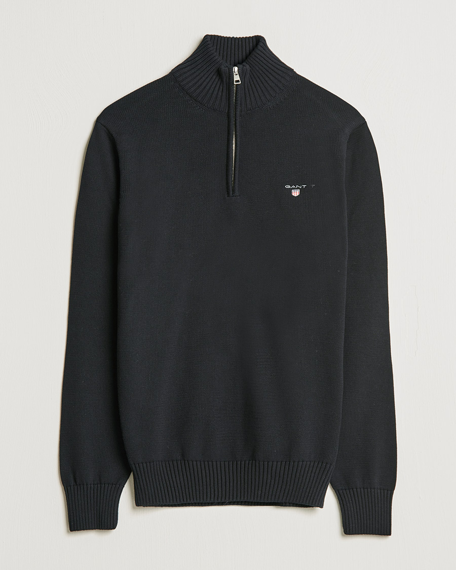 Herre | Gensere | GANT | Cotton Half Zip Black
