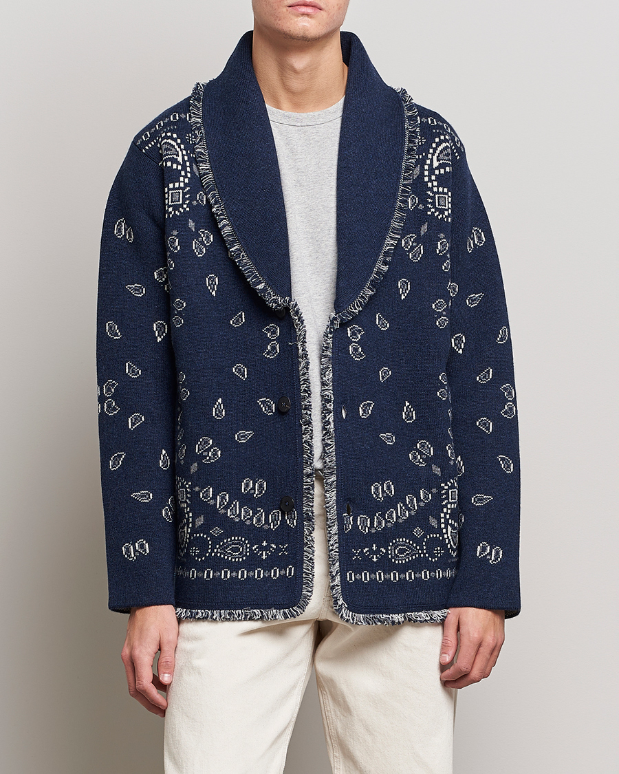 Herre | Gensere | Alanui | Icon Cashmere Jacquard Cardigan Navy
