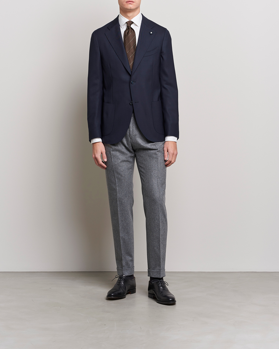 Herre | Dressjakker | Lardini | Patch Pocket Wool Blazer Navy