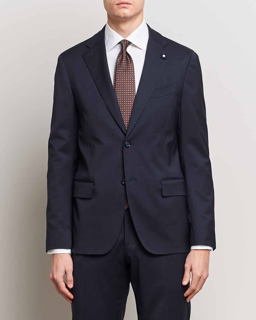 Herre | Dressjakker | Lardini | Two Button Wool Blazer Navy
