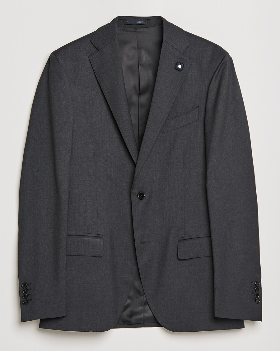 Herre |  | Lardini | Two Button Wool Blazer  Grey